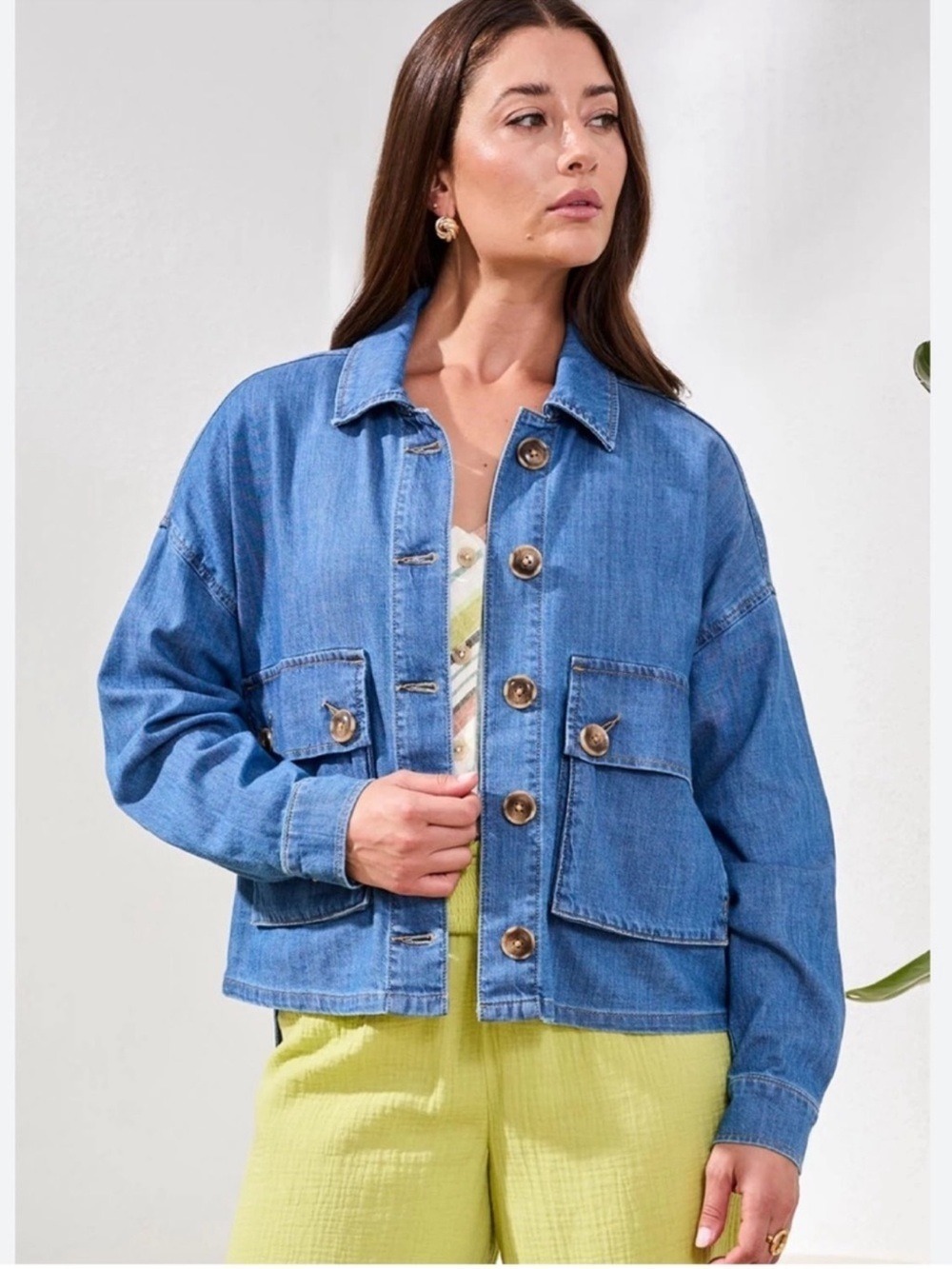 Tribal Lightweight Denim Jacket With Back Adjustment NWT Size S